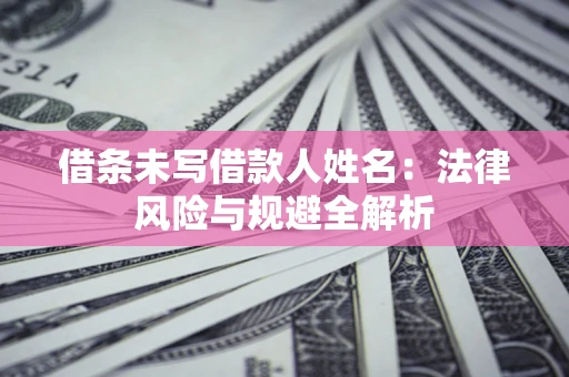 武汉借条未写借款人姓名：法律风险与规避全解析