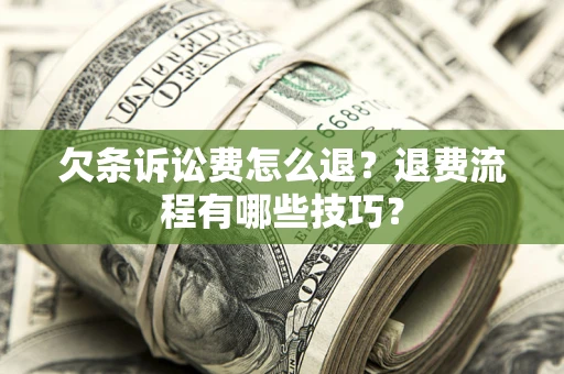 武汉欠条诉讼费怎么退？退费流程有哪些技巧？