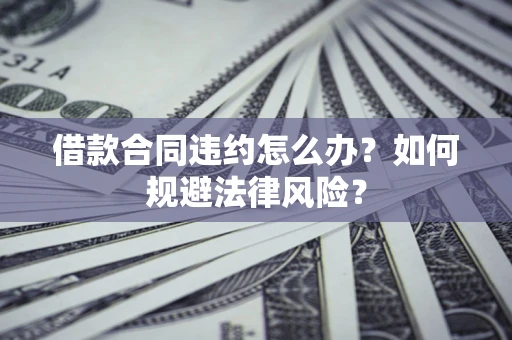 武汉借款合同违约怎么办？如何规避法律风险？